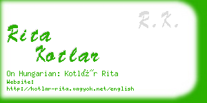 rita kotlar business card